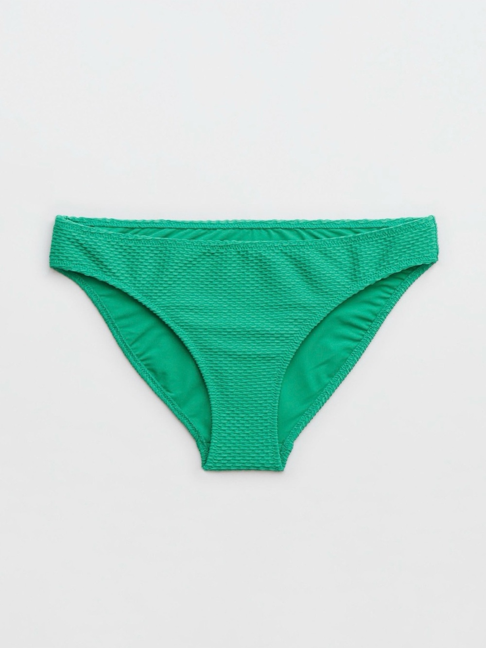 Aerie Jacquard Full Coverage Bikini Bottoms in Dazzle Green